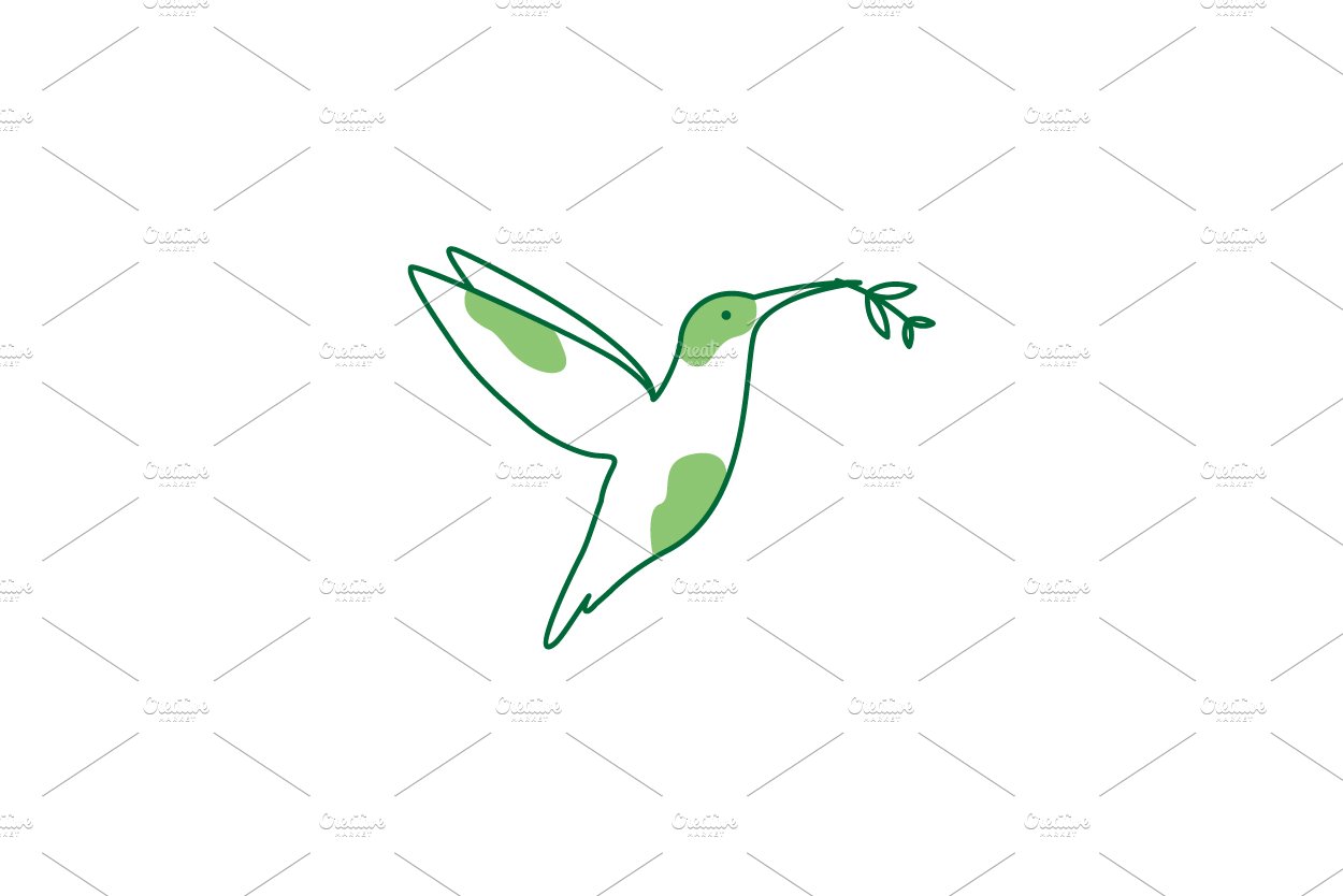 abstract hummingbird fly lines logo cover image.