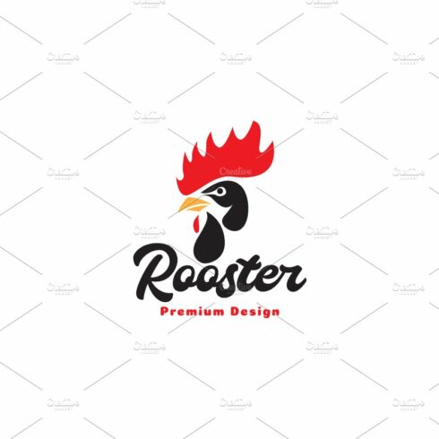 abstract head rooster modern logo cover image.