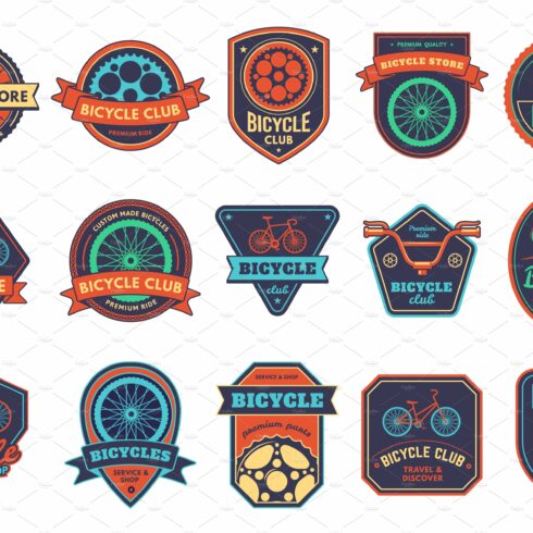 Bicycle badge. Bike club sticker cover image.