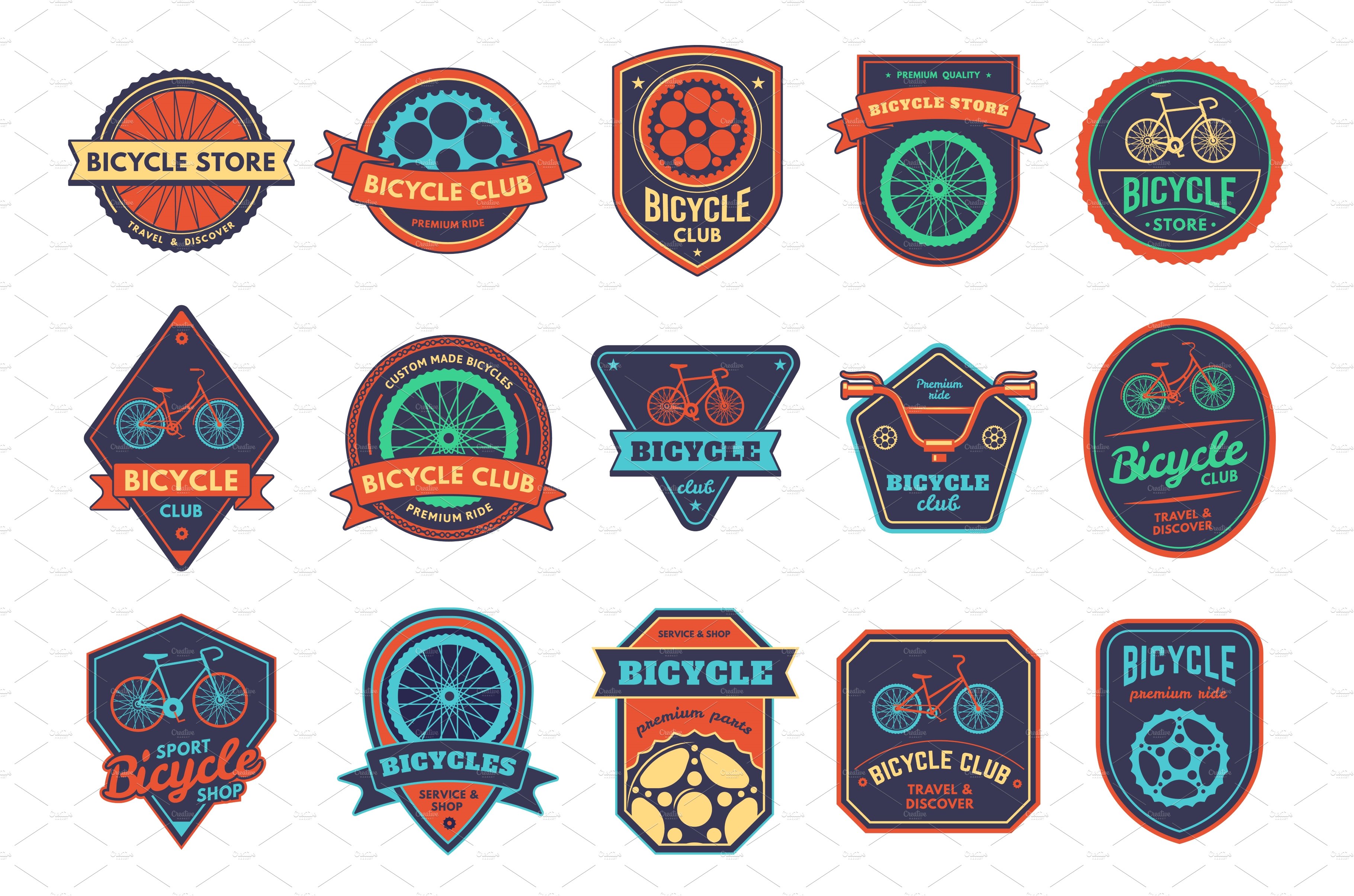 Bicycle badge. Bike club sticker cover image.