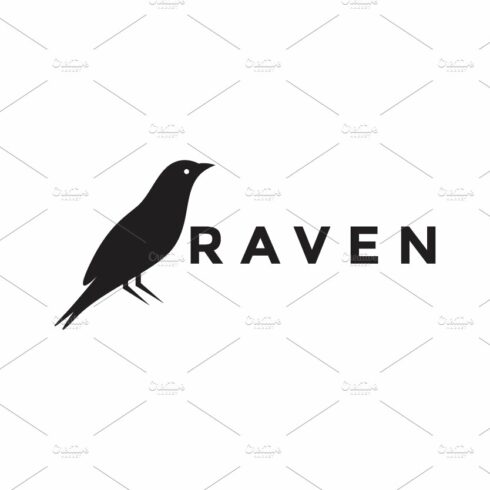 simple black raven bird logo cover image.