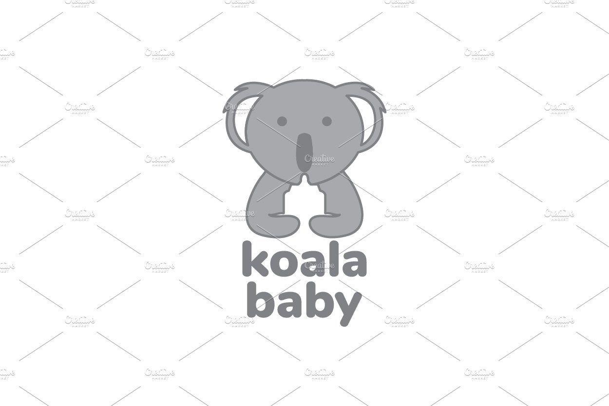 baby koala with pacifier logo design cover image.