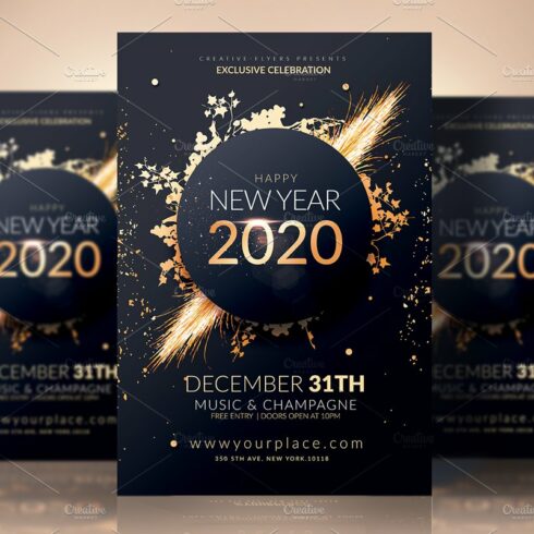 New year Flyer Invitation cover image.