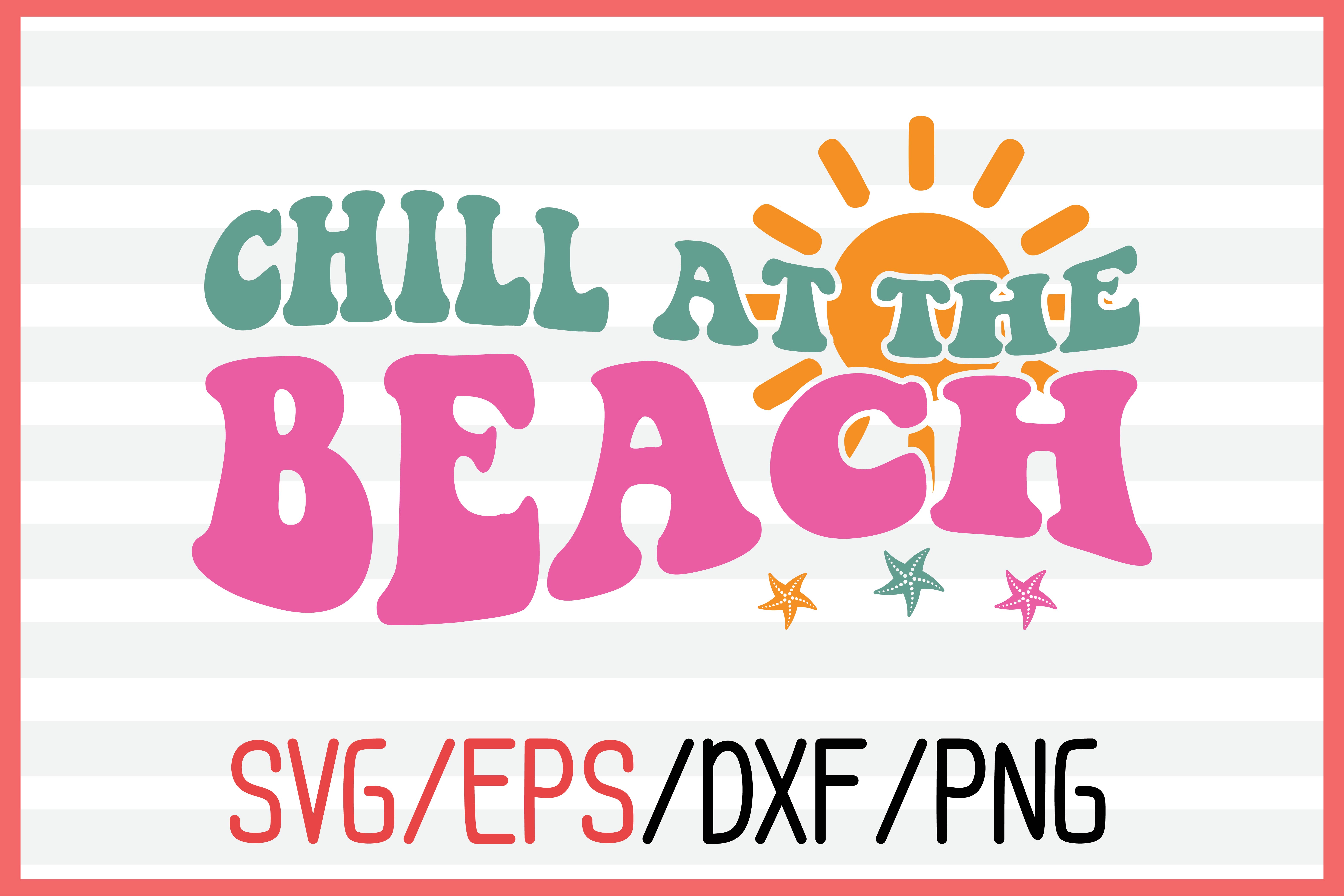 About Chill at the beach Retro svg design pinterest preview image.