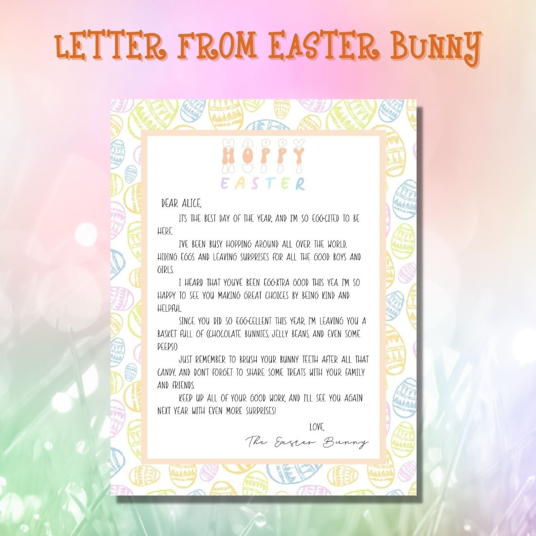 Editable Easter Bunny Letter & Certificates preview image.
