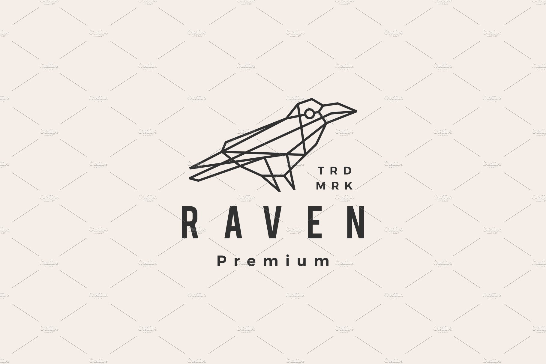 raven crow bird geometric polygonal cover image.