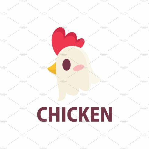 cute chicken rooster flat logo cover image.