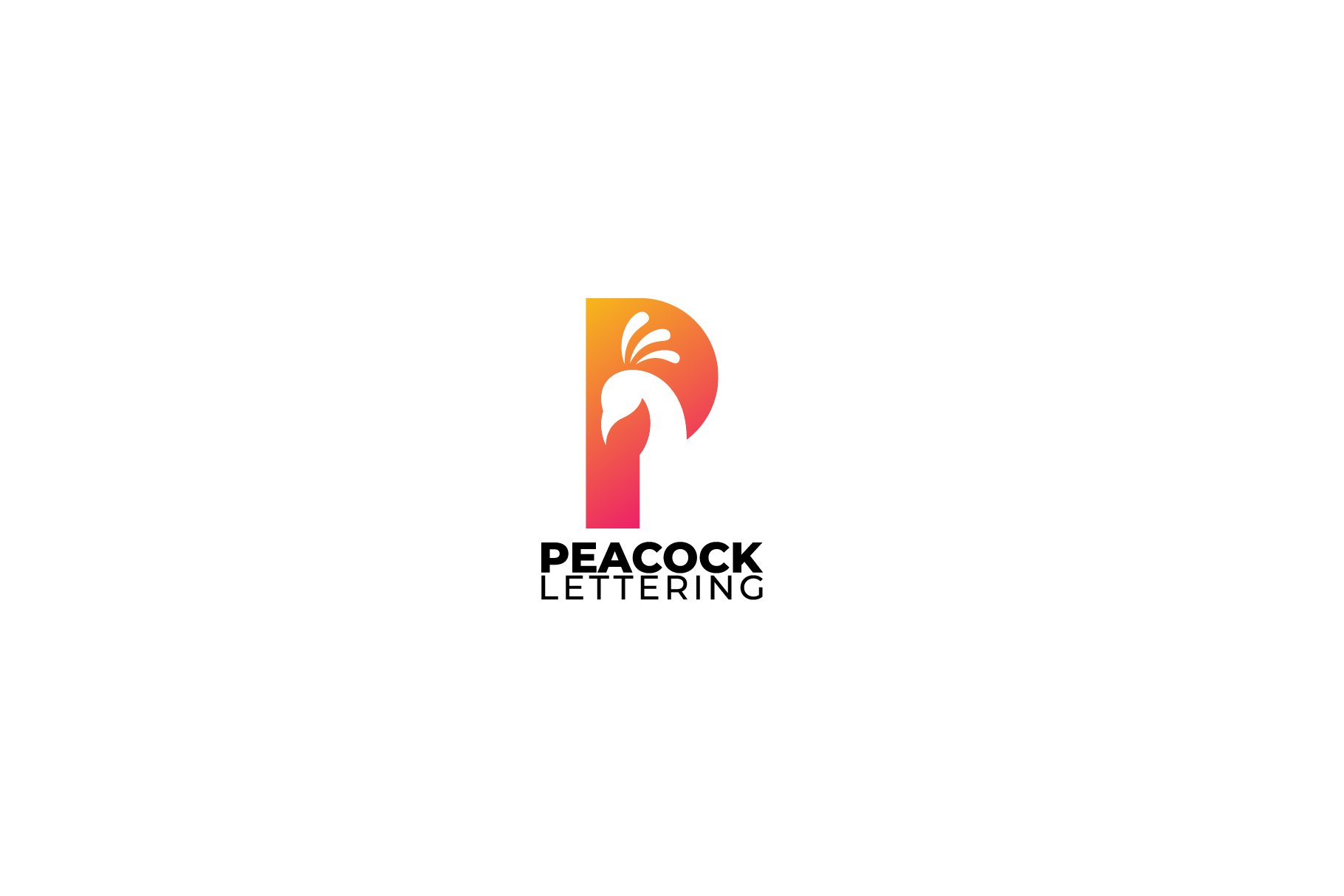 P Peacock Logo. Letter P with the cover image.