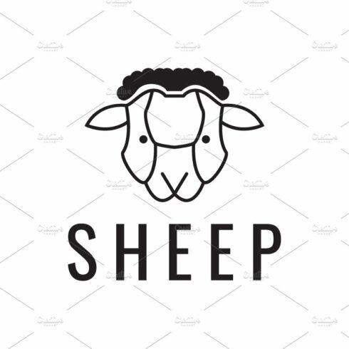 face minimal sheep cartoon logo cover image.