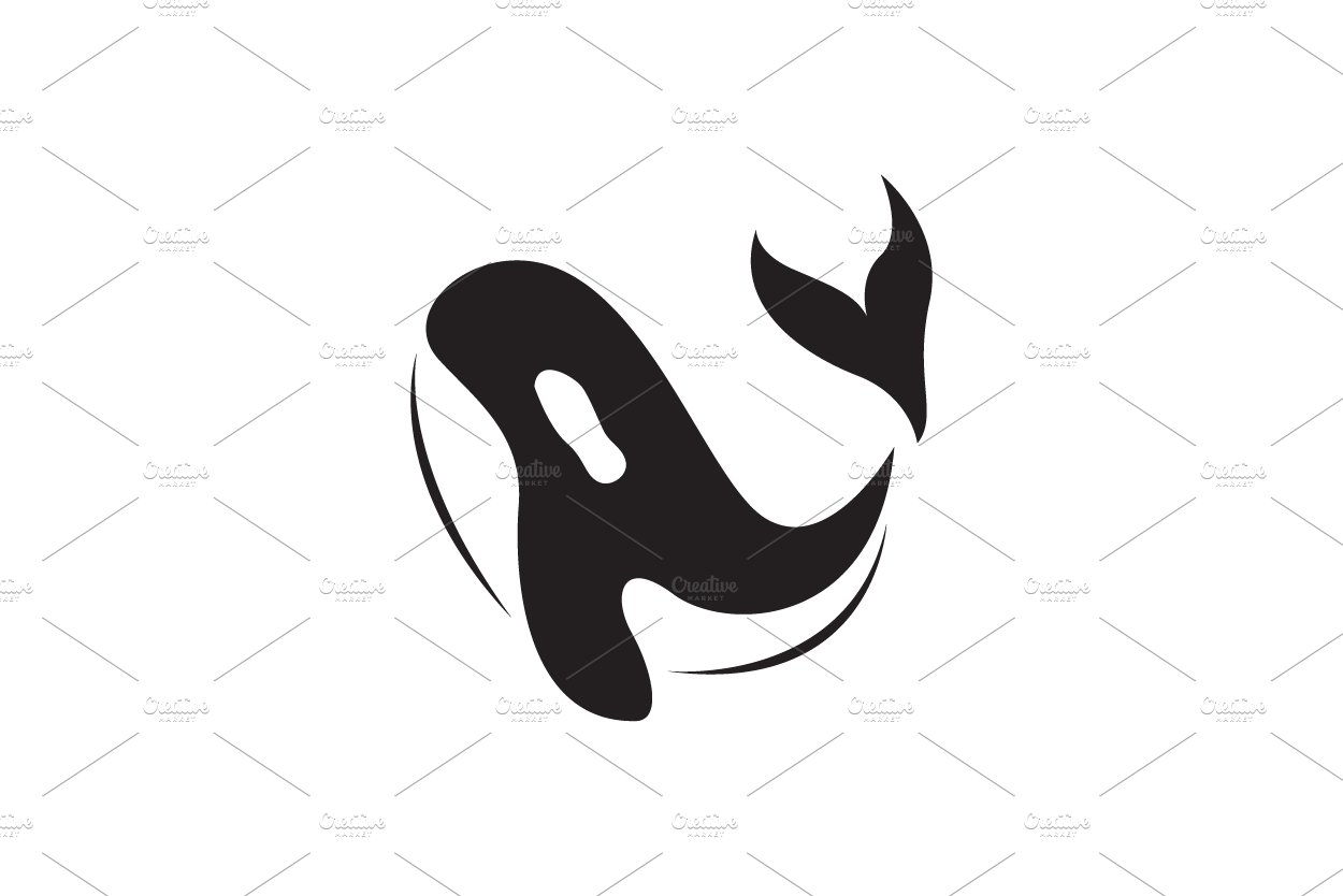 beauty orca whale jump logo design cover image.