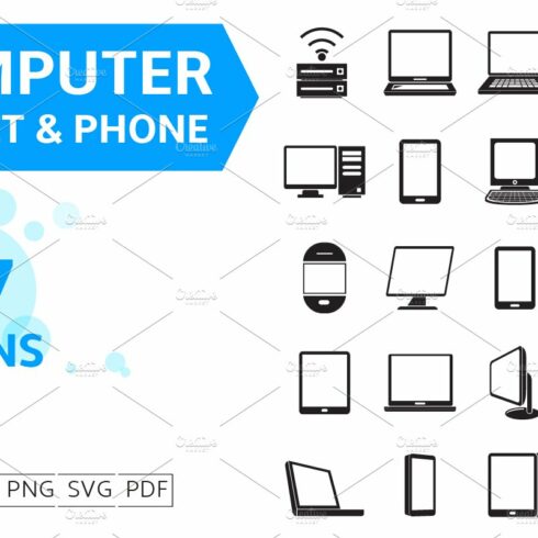 Computer, Tablet & Phone Icons cover image.