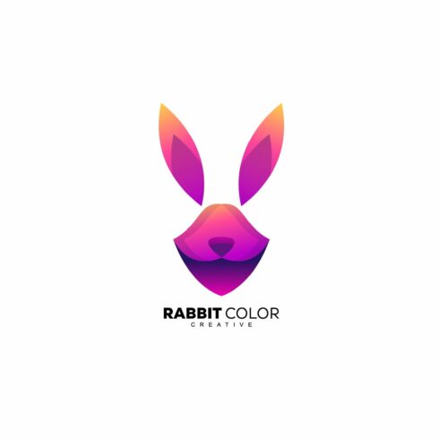 head rabbit logo design colorful cover image.