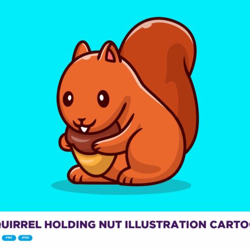 Cute Squirrel Holding Nut Cartoon cover image.
