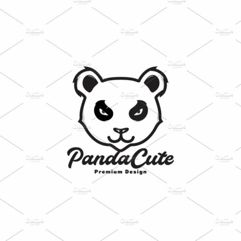 animal head cartoon cute panda logo cover image.