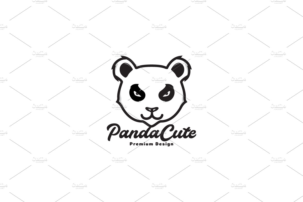 animal head cartoon cute panda logo cover image.