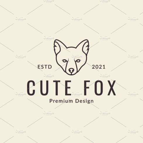 animal head fox lines cool logo cover image.