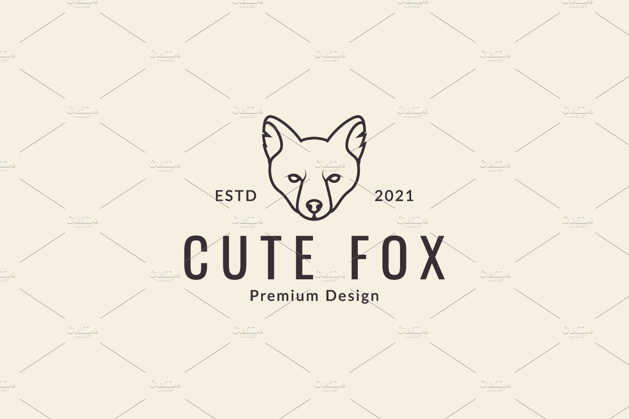 animal head fox lines cool logo cover image.