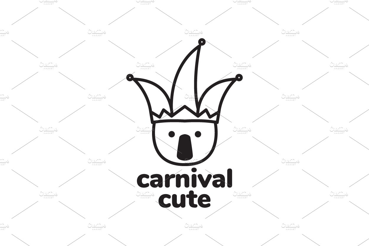line cute koala with hat logo cover image.