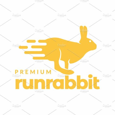 Simple Flat Running Rabbit Logo Design Template. Suitable for Rabbit Pet  Shop Delivery Sport Business Brand Company Etc.