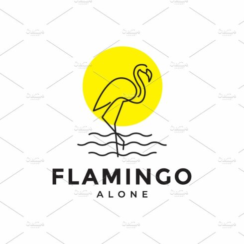 line simple beautiful flamingo cover image.