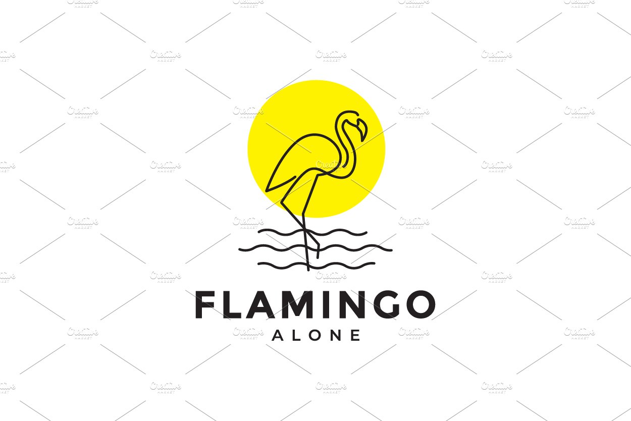 line simple beautiful flamingo cover image.