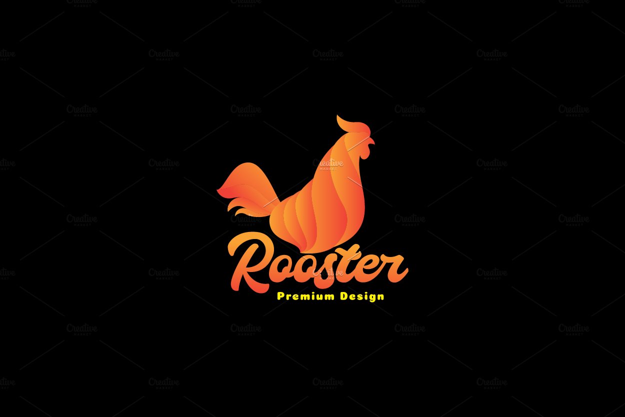 abstract orange rooster logo vector cover image.