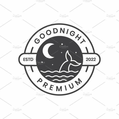 night sea with whale and moon logo cover image.