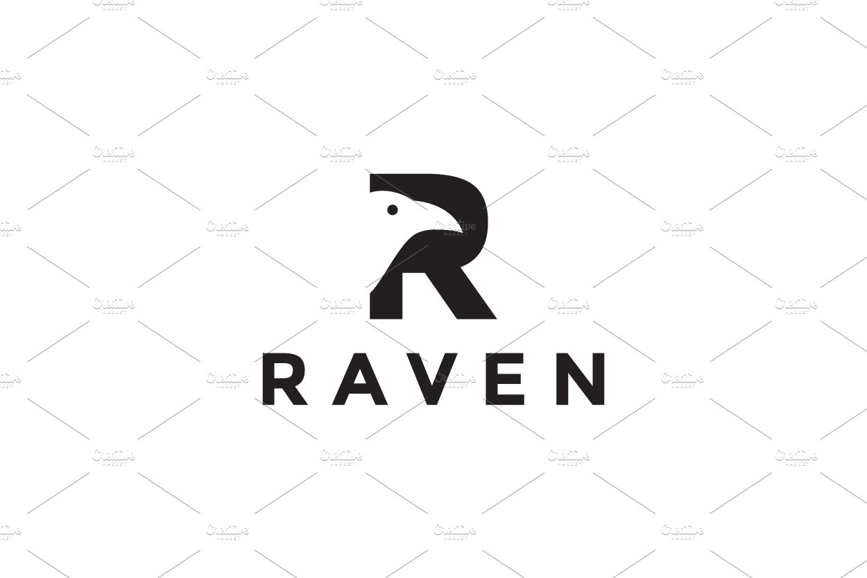 letter R with head bird raven logo cover image.