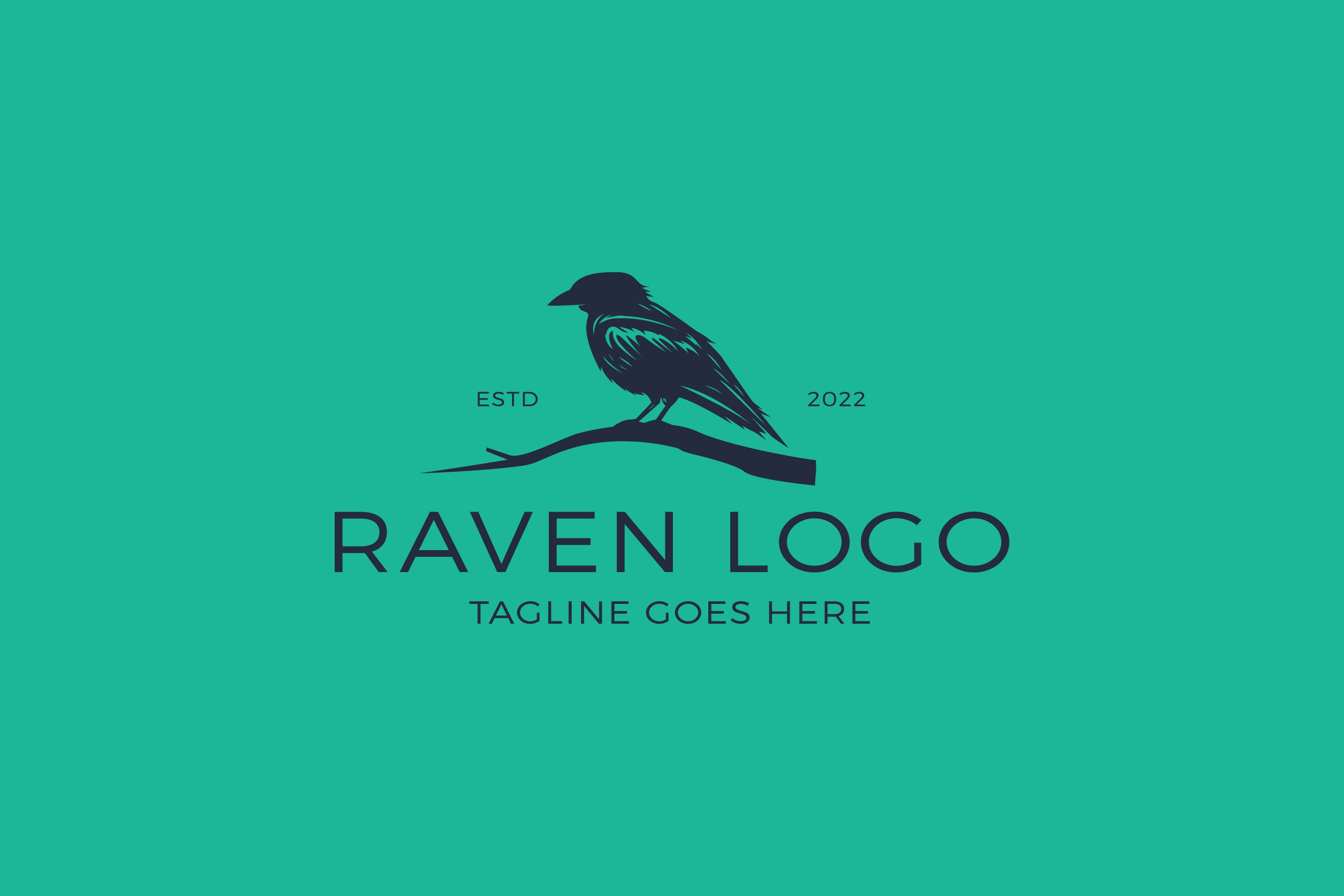 Raven Bird Logo Template cover image.