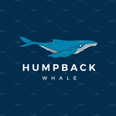 humpback whale logo vector icon cover image.
