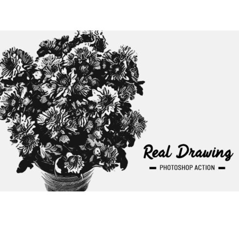 Real Drawing Photoshop Action cover image.