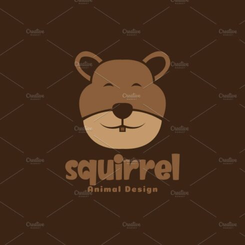 face cute brown squirrel logo design cover image.