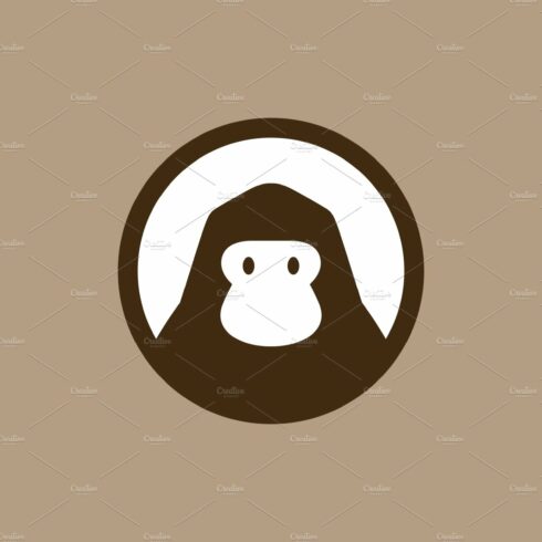 gorilla in round emblem logo vector cover image.