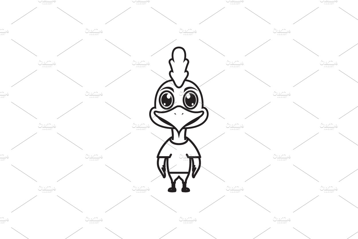 little bird pelican cartoon logo cover image.