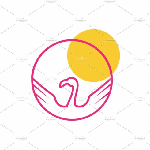 circle with bird flamingo logo cover image.