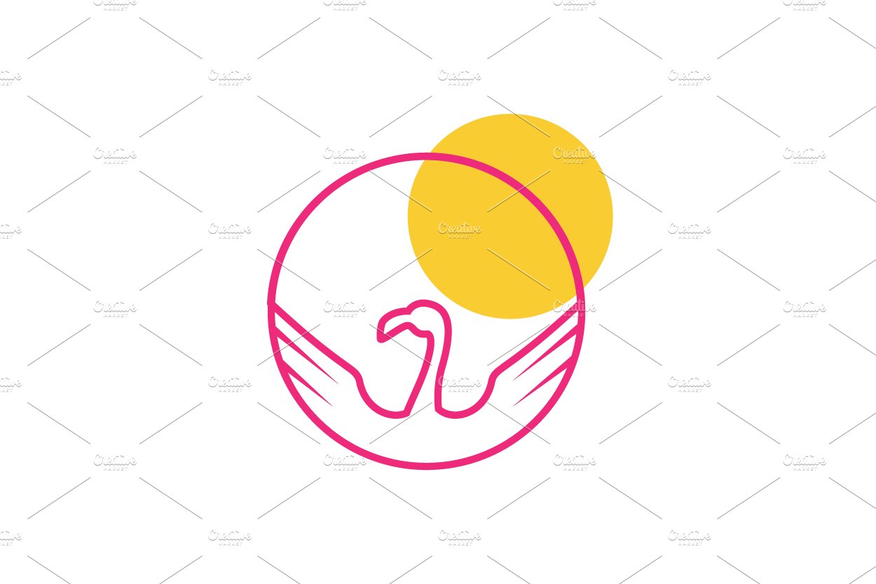 circle with bird flamingo logo cover image.