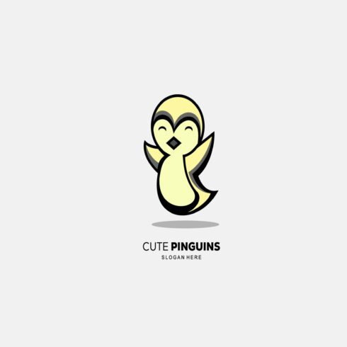 cute penguin logo design color cover image.