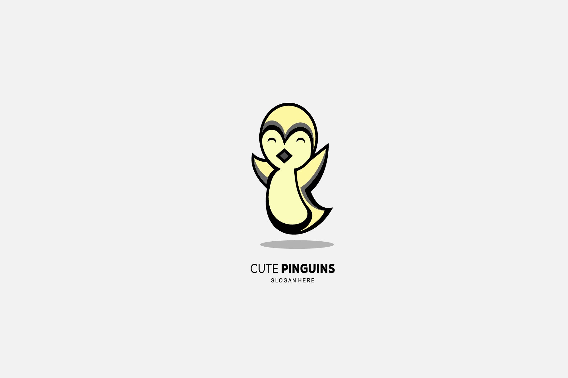 cute penguin logo design color cover image.