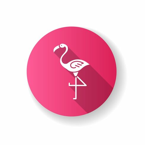 Flamingo pink flat design glyph icon cover image.