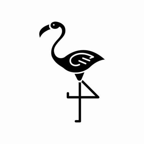 Flamingo black glyph icon cover image.