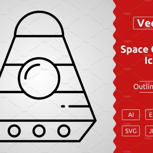 Vector Space Capsule Outline Icon cover image.