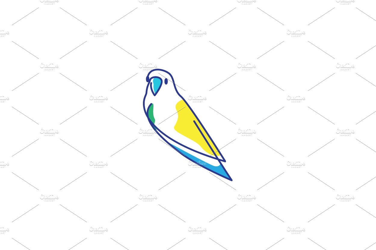 lines bird parakeet abstract logo cover image.