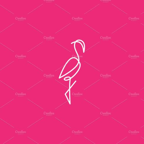 lines art single flamingo logo cover image.