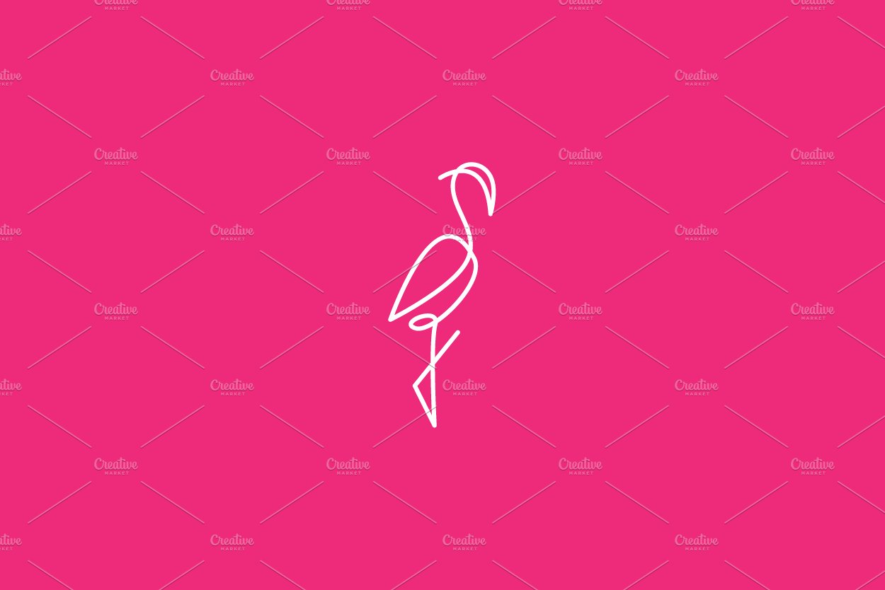 lines art single flamingo logo cover image.