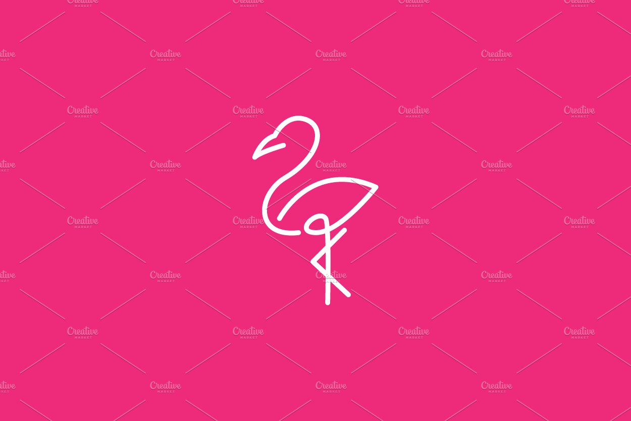 lines art bird flamingo logo cover image.