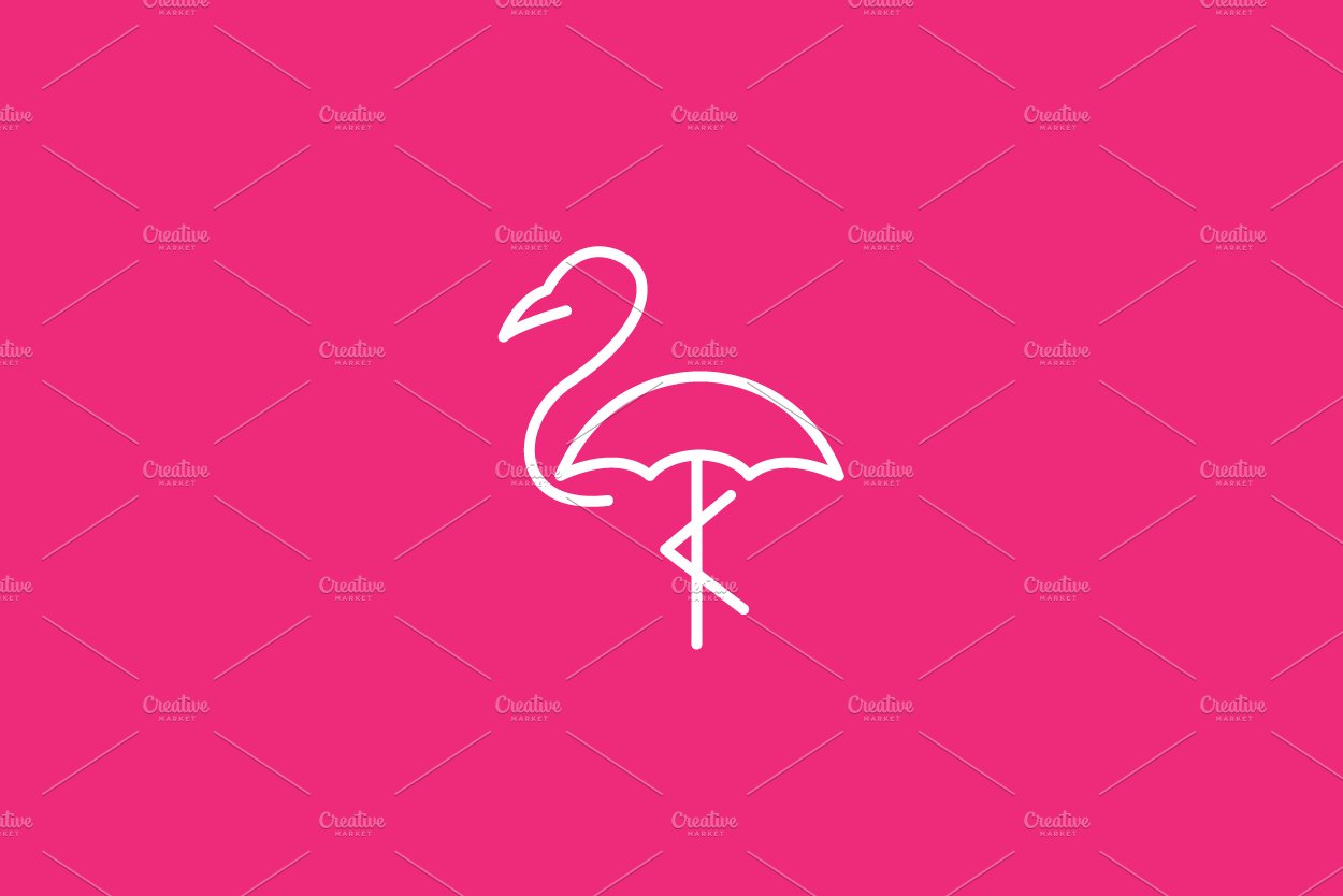 umbrella with flamingo lines logo cover image.