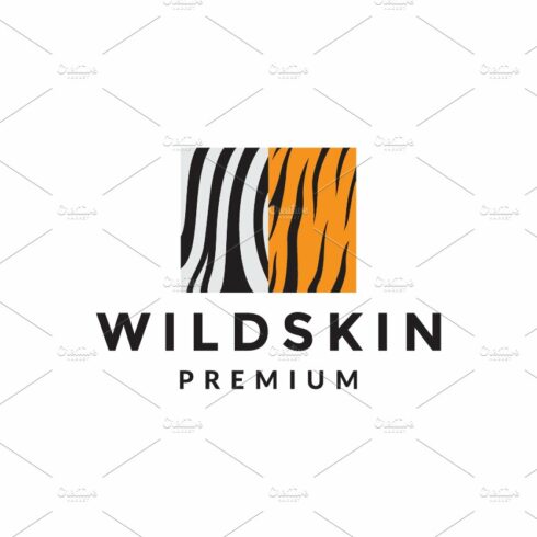 zebra with tiger wild logo vector cover image.