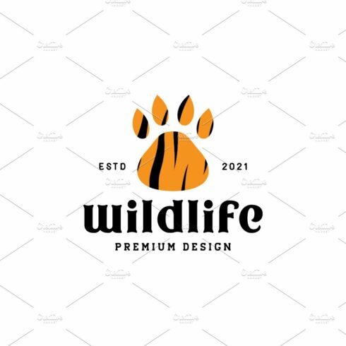 abstract footprints tiger wild logo cover image.