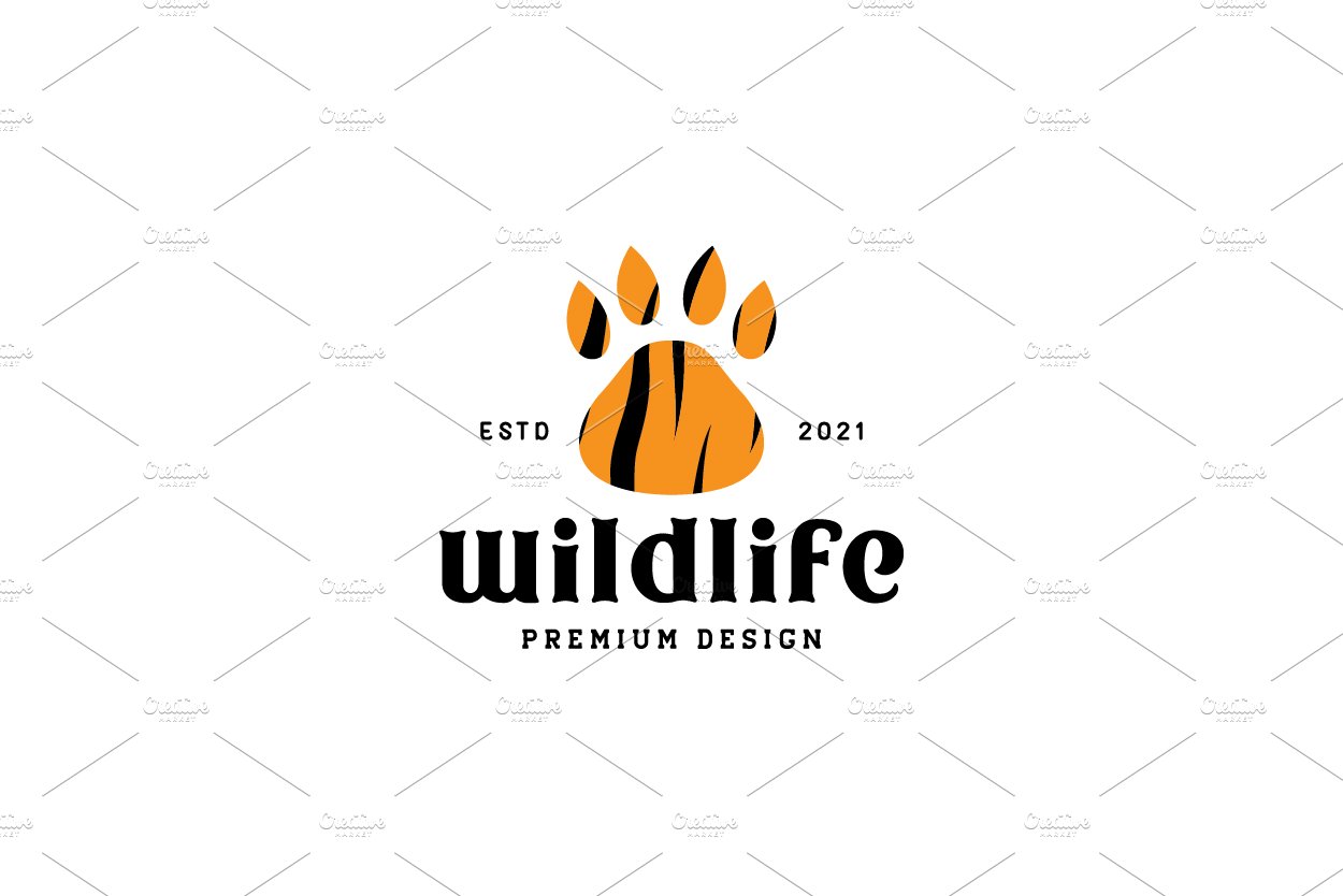abstract footprints tiger wild logo cover image.