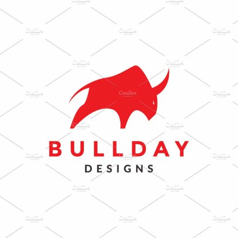modern geometric bull logo vector cover image.